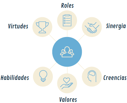 roles virtudes sinergia habilidades valores creencias transformación cultural